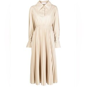 Jonathan Simkhai Elka pleated poplin shirt dress